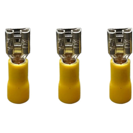 50 Terminali Capicorda Femmina FDD5.5-250 Gialli per Cavi 4-6mm² – Connettori Elettrici Isolati enzoled