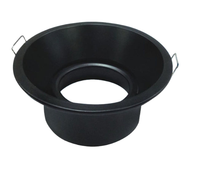 Supporto Faretto a imbuto Circolare - Colore Nero, Misura 82mm, Materiale Lega di Zinco enzoled