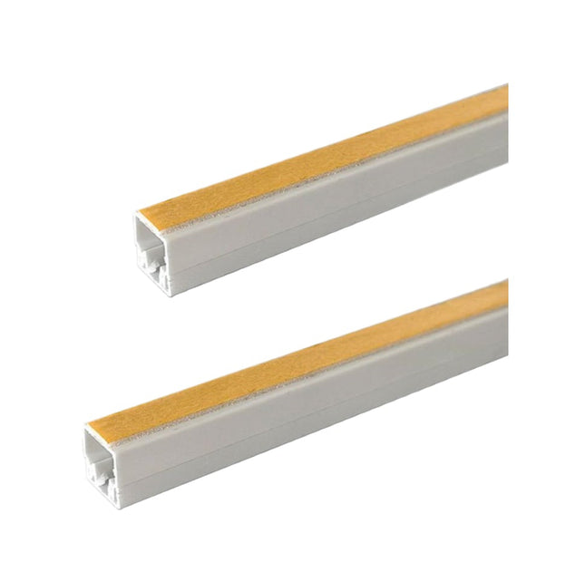10 PEZZI CANALINA PASSACAVI CON BIADESIVO IN PVC DI COLORE BIANCO LUNGHEZZA 2 METRI 10X10MM - enzoled