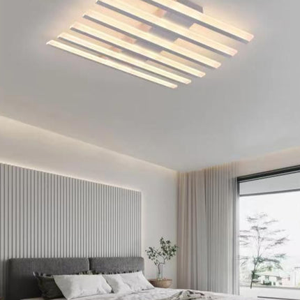 Lampada da Soffitto Decorativa Bianca 55W 3000K, Materiale Ferro Verniciato e Acrilico, Illuminazione Calda per Casa e Camera da Letto enzoled