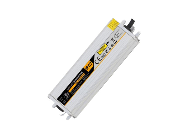 ALIMENTATORE METALLICO STABILIZZATO SWITCHING IMPERMEABILE IP67 220V-12V 5A 60 WATT - enzoled