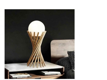 LAMPADA DA TAVOLO TUBOLARE IN BRONZO E SFERA IN VETRO ATTACCO PER LAMPADINA G9 enzoled
