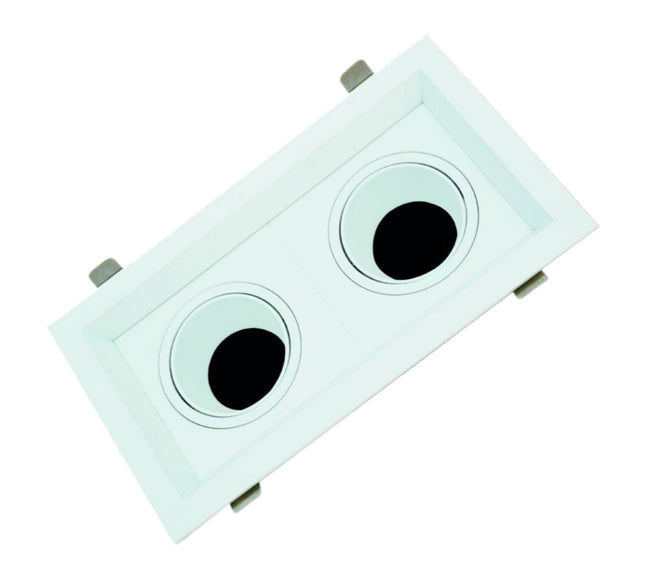 Supporto Portafaretto Recesso Bianco 2XGU10 in Alluminio+Metallo+PC per Lampade LED enzoled