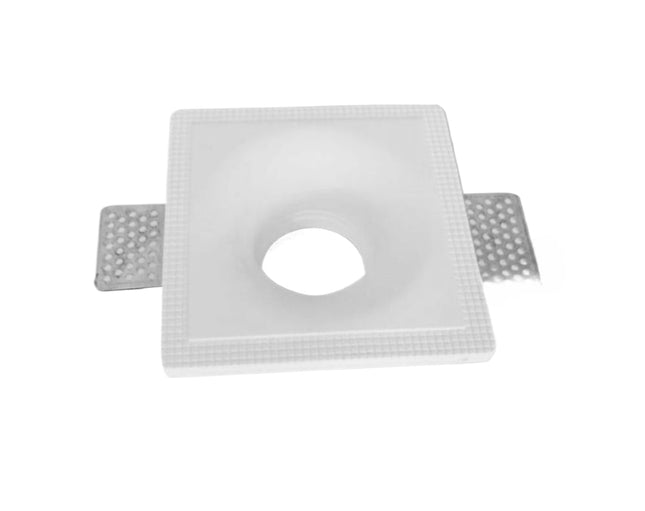 UNIVERSO PORTAFARETTO QUADRATO DA INCASSO IN GESSO VERNICIABILE PER LAMPADINE GU10 MR16 enzoled