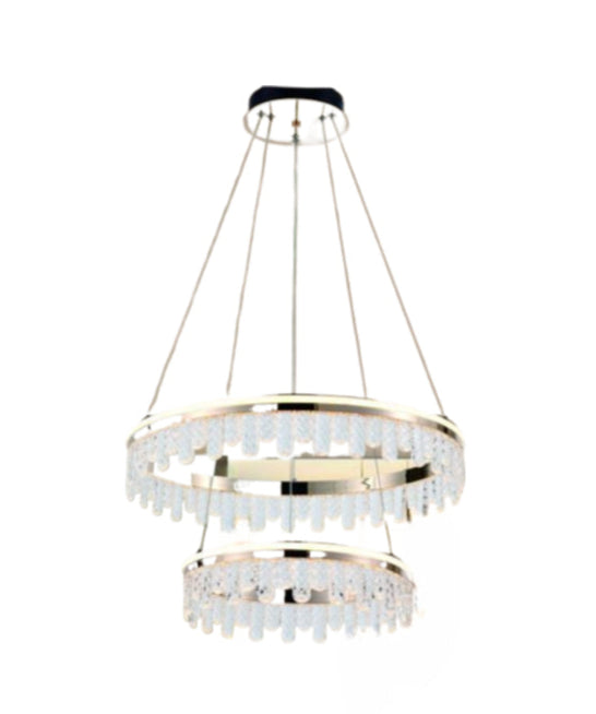 Lampadario da Soffitto 72W 3000K-6500K, Design Moderno con Finitura Dorata - Ideale per Sala e Negozio enzoled