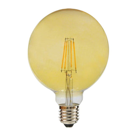 LAMPADINA LED GLOBO G125 A FILAMENTO VINTAGE 12W E27 VETRO AMBRATO LUCE CALDA 2600K enzoled