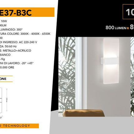 APPLIQUE DA MURO/10W/3000K-6500 - enzoled