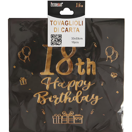 Tovaglioli di Carta 18 Anni per Feste (Confezione da 12)
