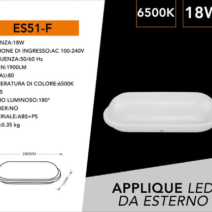 APPLIQUE DA MURO/18W/6500K/1900LM - enzoled