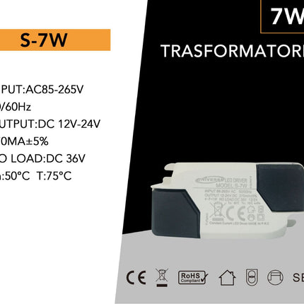 Trasformatore 7W - Alimentatore compatto per luci LED e dispositivi a basso consumo | Efficienza energetica enzoled