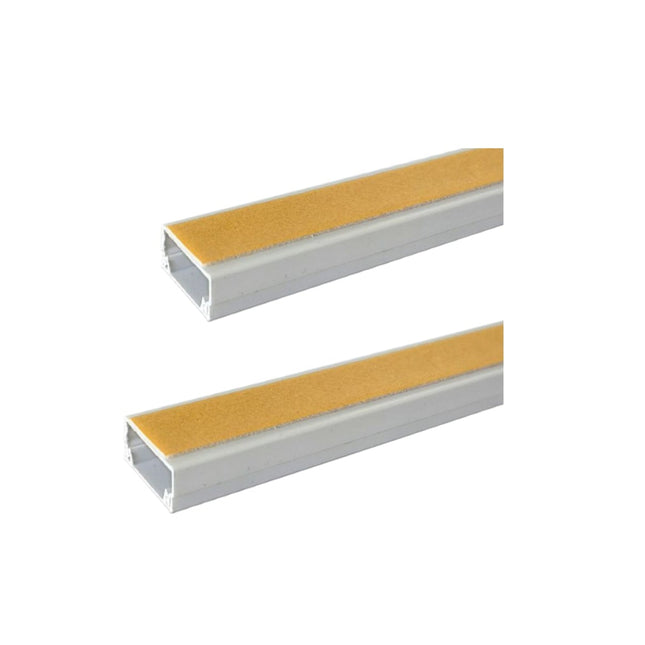 10 PEZZI CANALINA PASSACAVI CON BIADESIVO IN PVC DI COLORE BIANCO LUNGHEZZA 2 METRI 20X10MM - enzoled