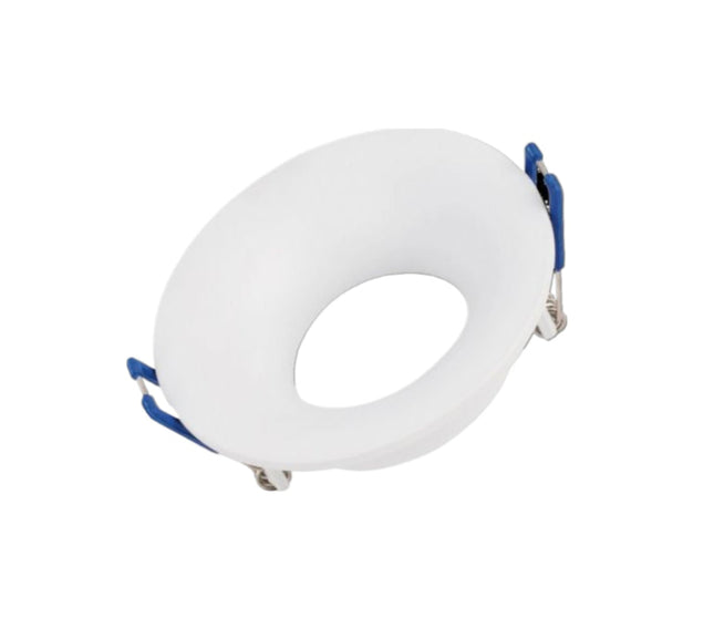 Supporto Plafone Circolare per Faretto - Materiale Ferro Verniciato, Colore Bianco, Superficie Sabbia enzoled