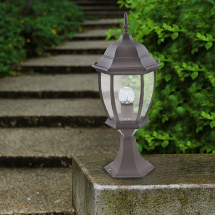 LAMPADA LANTERNA FARETTO DA TERRA APPLIQUE DA GIARDINO E27 DA ESTERNO IP45 GRIGIO enzoled