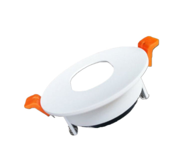 Supporto Braccio per Faretto in Alluminio - Colore Bianco, Foro 75mm, Montaggio a Muro Obliquo enzoled