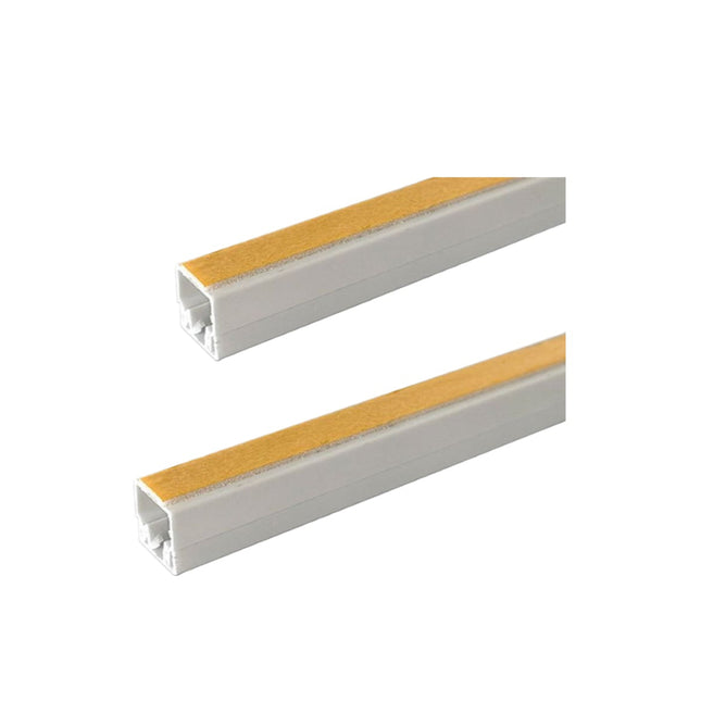 10 PEZZI CANALINA PASSACAVI CON BIADESIVO IN PVC DI COLORE BIANCO LUNGHEZZA 2 METRI 16X16MM - enzoled