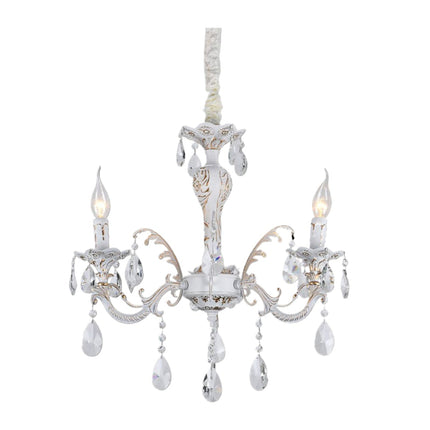 Lampadario da soffitto bianco 3xE14 - Alluminio + Vetro, luce soffusa elegante enzoled
