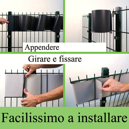 Strisce Frangivento Balcone Ringhiera Cancello PVC 19x35m Privacy e Protezione Fascia Frangivista - enzoled