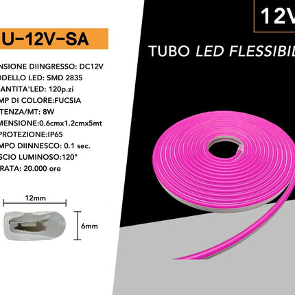 Strip led neon flex striscia curvabile modellabile 600 led decorativa 5 metri varie colorazioni di luce enzoled