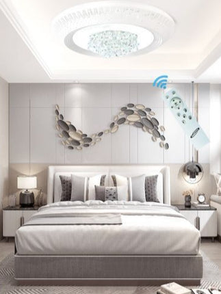 Lampada Soffitto 520W 3000K-6500K Bianca, Ferro Acrilico Cristallo - Illuminazione Regolabile per Casa e Ufficio enzoled