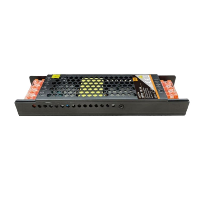 ALIMENTATORE SLIM METALLICO STABILIZZATO SWITCHING TRIMMER 220V DC12V 8.33A 100 WATT COLORE NERO - enzoled