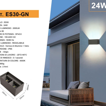 APPLIQUE DA MURO/24W/4000K - enzoled