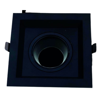 Supporto Portafaretto Recesso Nero 1XGU10 in Alluminio+Metallo+PC per Lampade LED enzoled