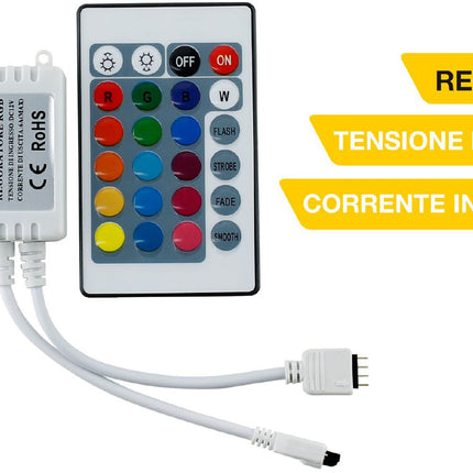 Telecomando vocale per strisce LED RGB 12V - Controllo luci con comandi vocali | Materiale PVC resistente enzoled