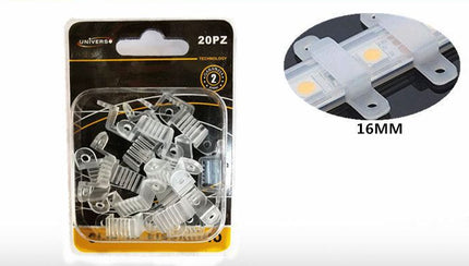20 Pezzi Clip di Fissaggio 16mm per Strisce LED – Supporto Montaggio Flessibile e Sicuro enzoled