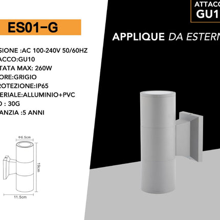 APPLIQUE DA MURO/GRIGIO - enzoled