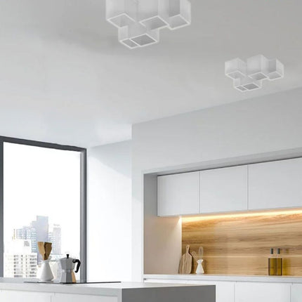 Supporto Gesso 5xGU10 a Soffitto, Materiale Gesso e GU10 - Installazione Visibile enzoled