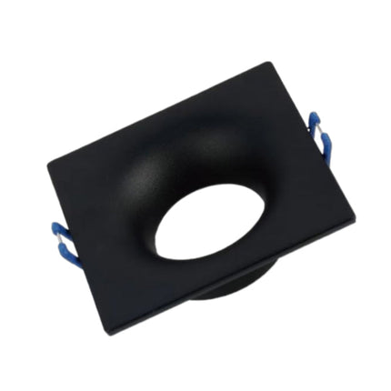 Supporto Portafaretto Quadrato Nero 75mm 1XGU10 in Ferro Verniciato per Lampade LED enzoled