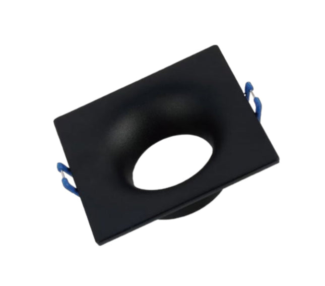 Supporto Portafaretto Quadrato Nero 75mm 1XGU10 in Ferro Verniciato per Lampade LED enzoled