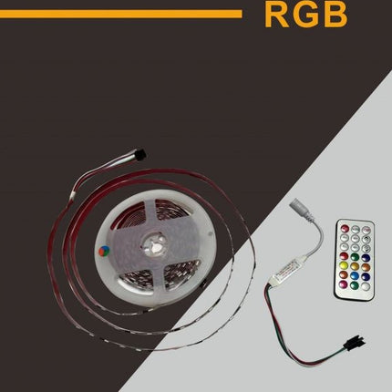 Strip striscia indirizzabile RGB 300 led 5050 48 watt 12v bobina da 5 mt con telecomando regolatore vari effetti enzoled