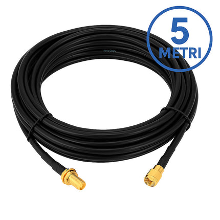 Polunga per antenna wifi modem rp-sma maschio femmina 3 5 e 10 metri enzoled