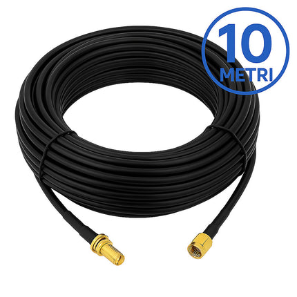 Polunga per antenna wifi modem rp-sma maschio femmina 3 5 e 10 metri enzoled