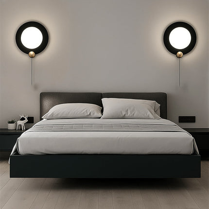 Applique moderno tondo 10W nero e oro con tecnologia CCT enzoled