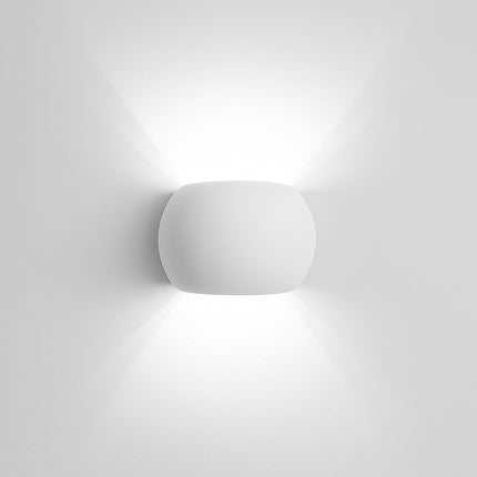 Applique da parete in gesso tondo a doppia emissione di luce attacco G9 enzoled