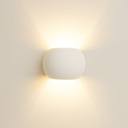 Applique da parete in gesso tondo a doppia emissione di luce attacco G9 enzoled