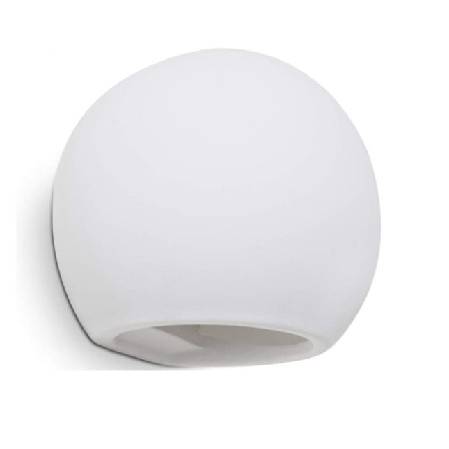 Applique da parete in gesso tondo a doppia emissione di luce attacco G9 enzoled