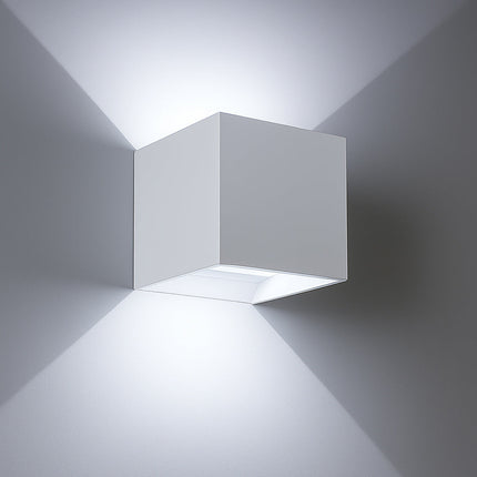Applique da parete in gesso cubo a doppia emissione di luce attacco G9 enzoled