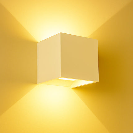 Applique da parete in gesso cubo a doppia emissione di luce attacco G9 enzoled