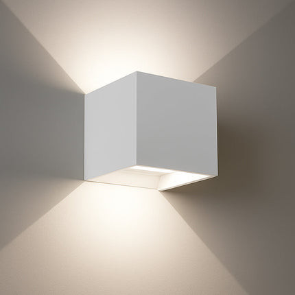 Applique da parete in gesso cubo a doppia emissione di luce attacco G9 enzoled