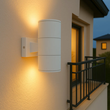 Applique a parete doppia emissione per esterno giardino ip55 2Xgu10 enzoled