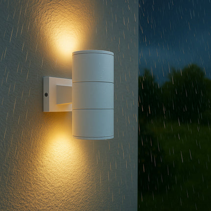 Applique a parete doppia emissione per esterno giardino ip55 2Xgu10 enzoled