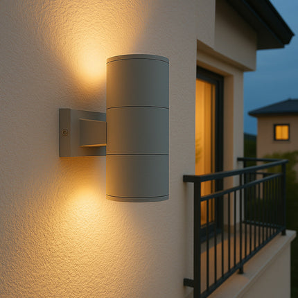 Applique a parete doppia emissione per esterno giardino ip55 2Xgu10 enzoled