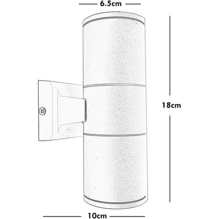 Applique a parete doppia emissione per esterno giardino ip55 2Xgu10 enzoled