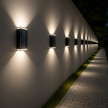 Applique solare 2W doppia emissione di luce tecnologia CCT IP54 enzoled