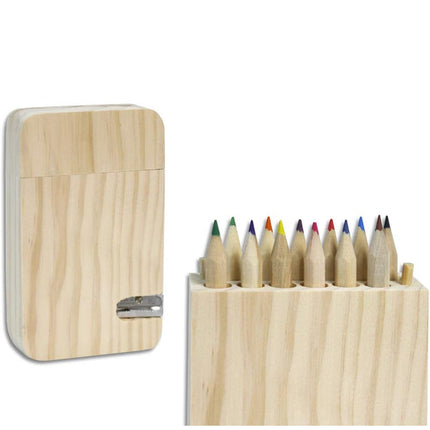 Astuccio in legno con 12 pastelli colorati scatola portapastelli con temperamatite personalizzabile decoupage - enzoled