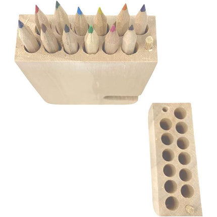 Astuccio in legno con 12 pastelli colorati scatola portapastelli con temperamatite personalizzabile decoupage - enzoled