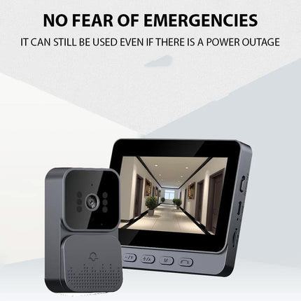 Campanello senza fili wireless ricaricabile audio e video con monitor 4,3 pollici videocitofono registra su scheda SD enzoled